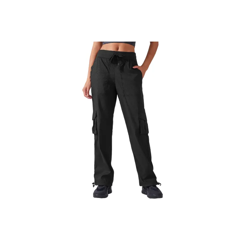 Outdoor Sporty Cotton Blended Fabric Cargo Pants Women-8