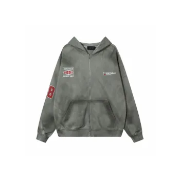 Fashionable Washed Zipper Sweatshirt