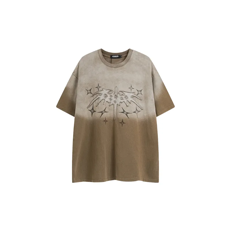 Trendy Wash Embroidery Casual Short Sleeve T shirt-6