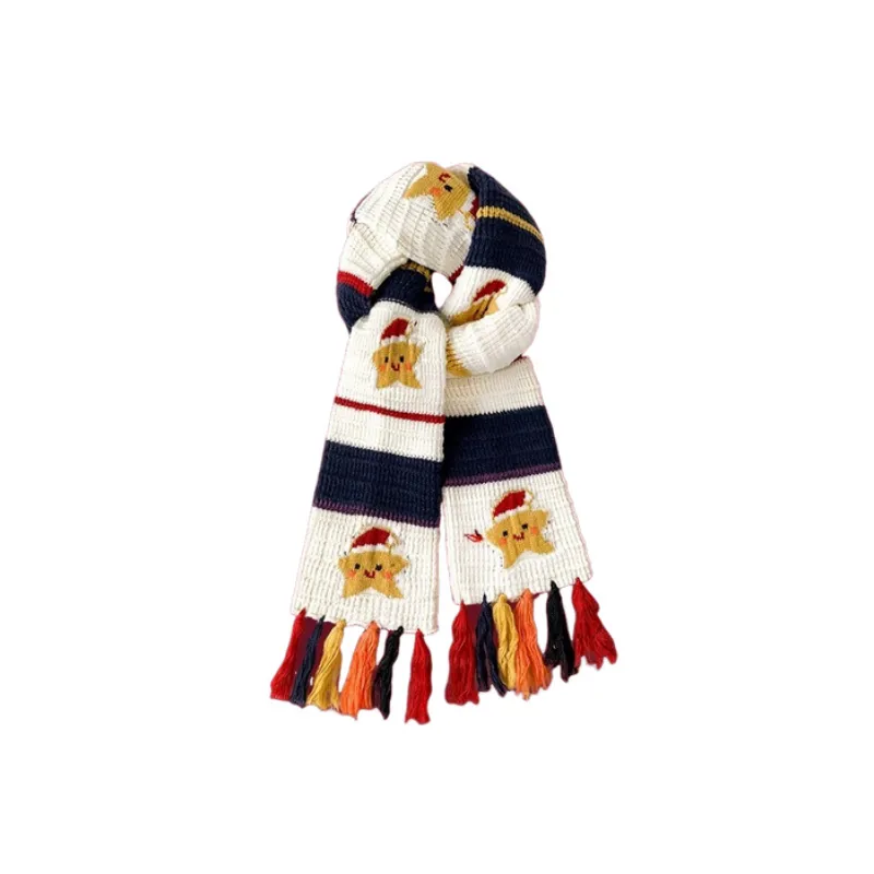 Cute Contrast Color Knit Scarf-1