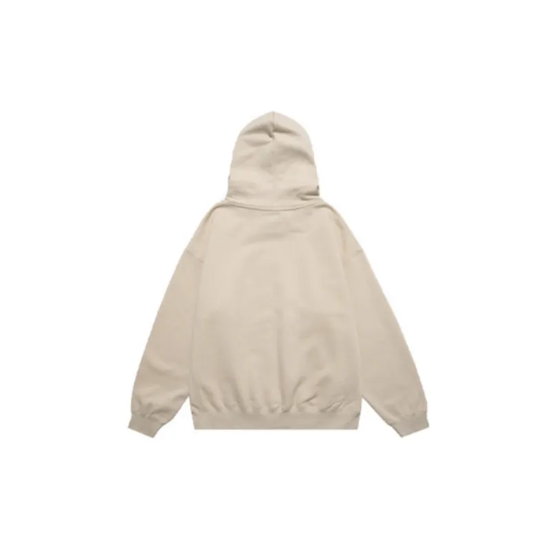 Fleece lined Thickened Letter Hoodie-3