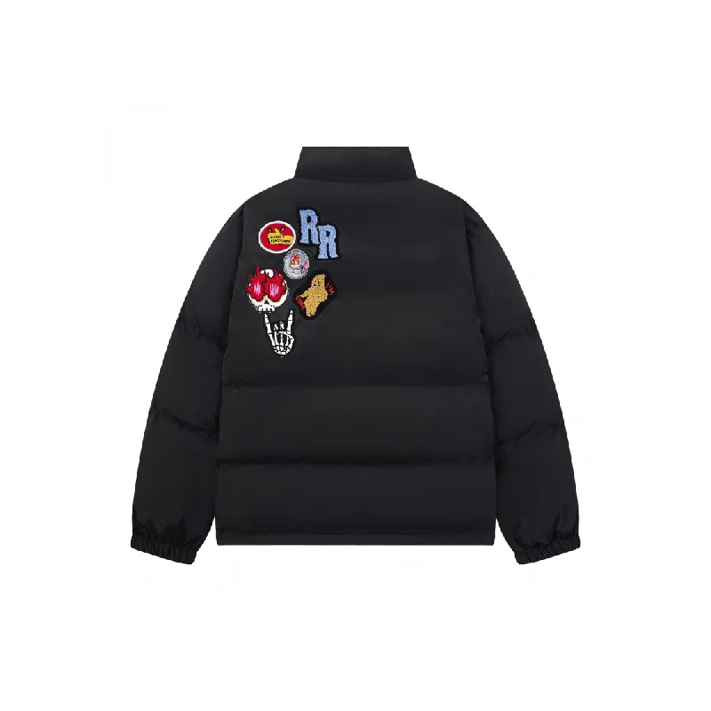 Retro Embroidered Loose Polyester Quilted Jacket-3