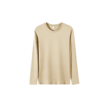 Plain Long Sleeve Cotton T Shirt Unisex