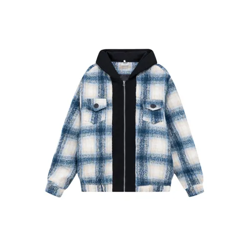 Autumn New National Fashion Simple Plaid Hooded Cardigan Sweater Casual Fashion Brand Jacket