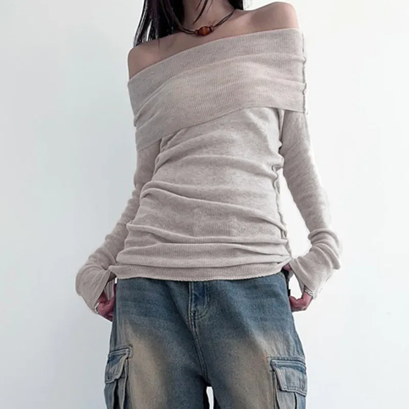 Casual Fashionable Plain Knitwear Women-3