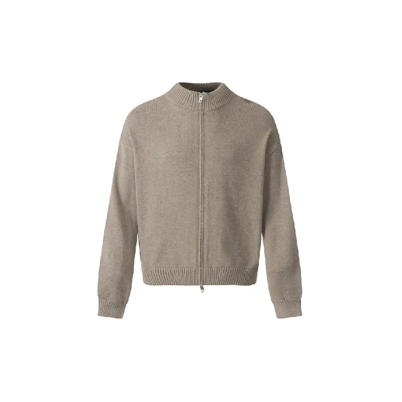 Trendy Zipper Blended Synthetic Fabrics Sweater-2