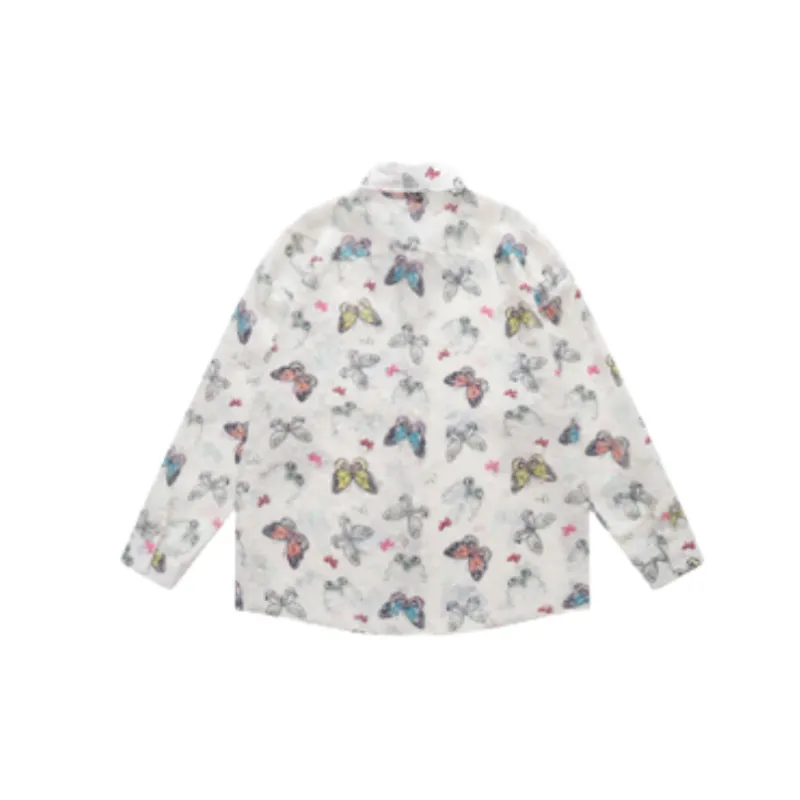 Retro Butterfly Loose Shirt-9