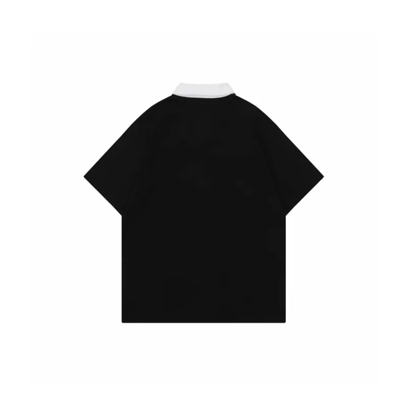 Loose Casual Star Print Polo Shirt-5