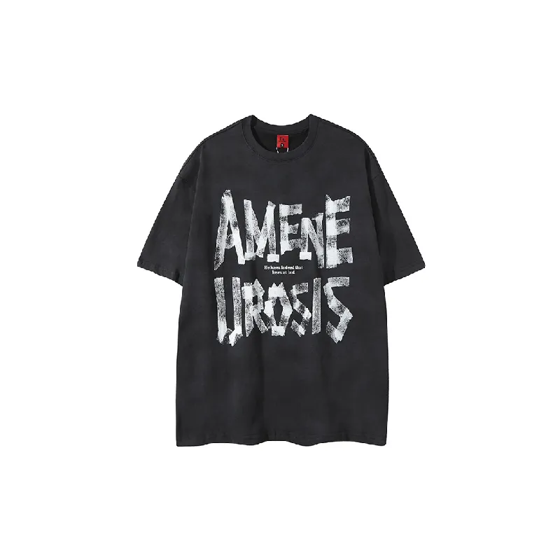 Letter Tie Dye 100% Cotton T Shirt-2