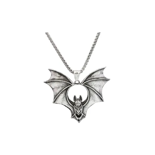 Stainless Steel Necklace Retro Personality Bat Pendant