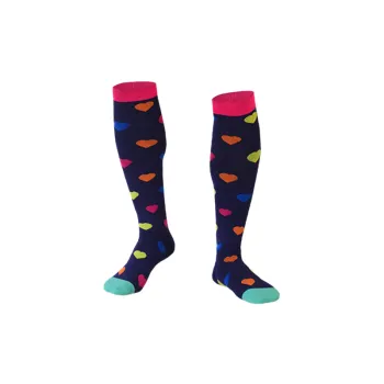 Sporty Heart Nylon Yarn Mid Calf Sock