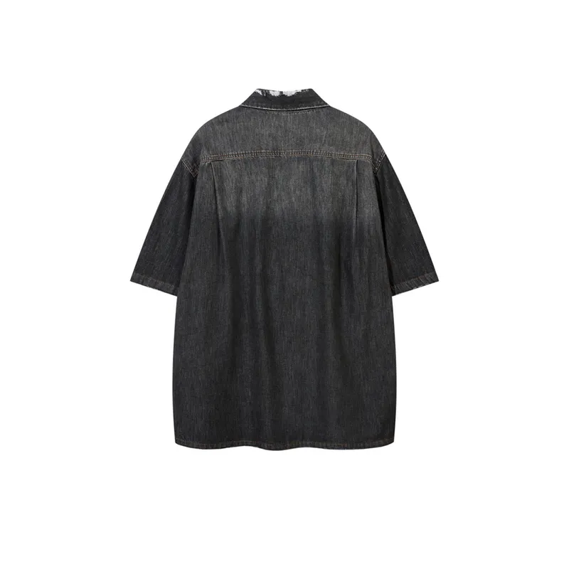 Hip Hop Gradient Denim Shirt-1