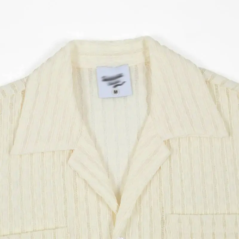 Trendy Hollow Out Polyester Shirt-2