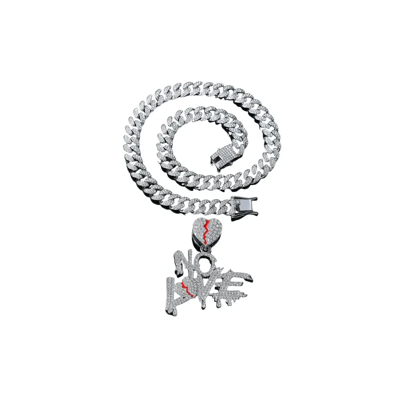 Stitching Letter Pendant Necklace-0