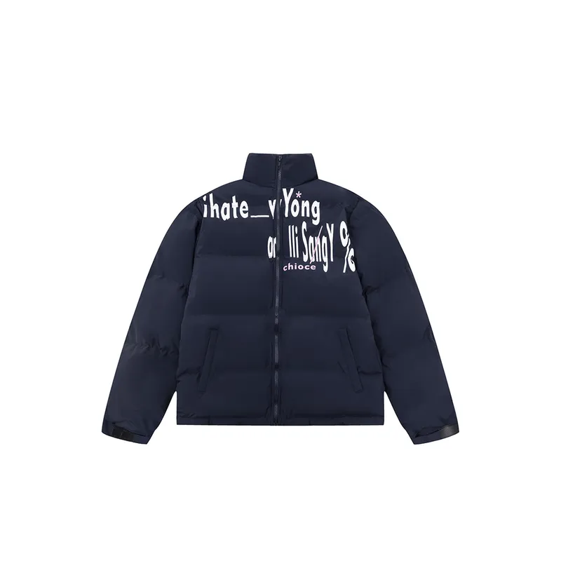 Letter Printing Collar Cotton padded Coat-4