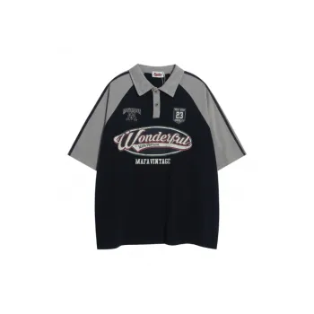 Trendy Retro Contrast Polo T Shirt