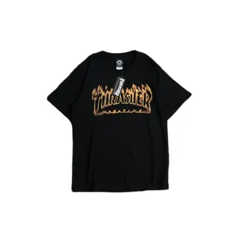 Hip Hop Fashion Phantom Flame Printed Short sleeved T shirt