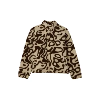 Loose Lapel Leopard Cardigan Jacket Plush Coat