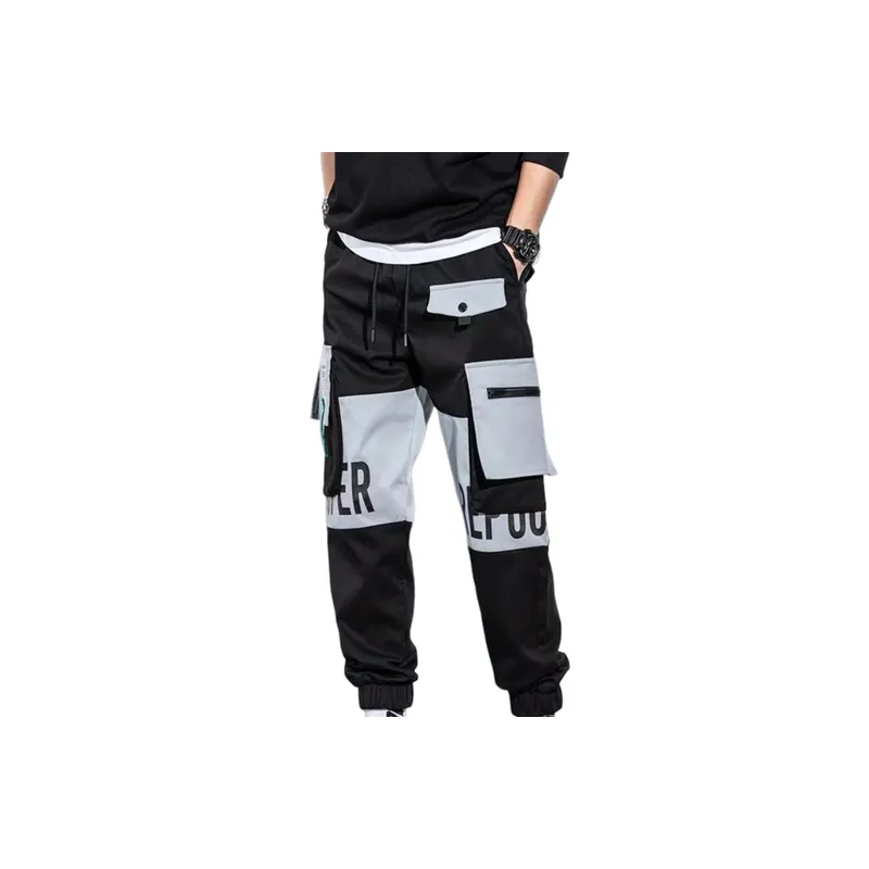 Functional Stitching Loose Casual Pants-3