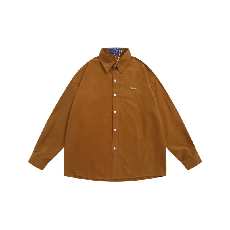 Casual Simple Suede Shirt-0
