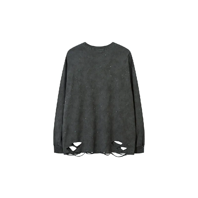 Simple Ripped Cotton T Shirt-1