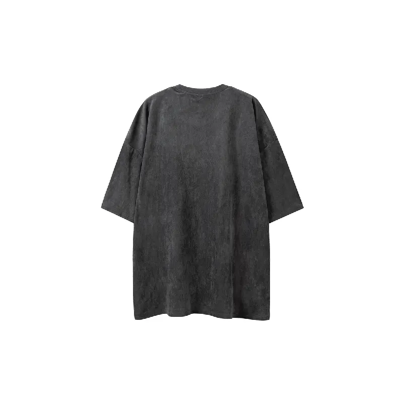 Retro Loose Blended Synthetic Fabrics T Shirt-3