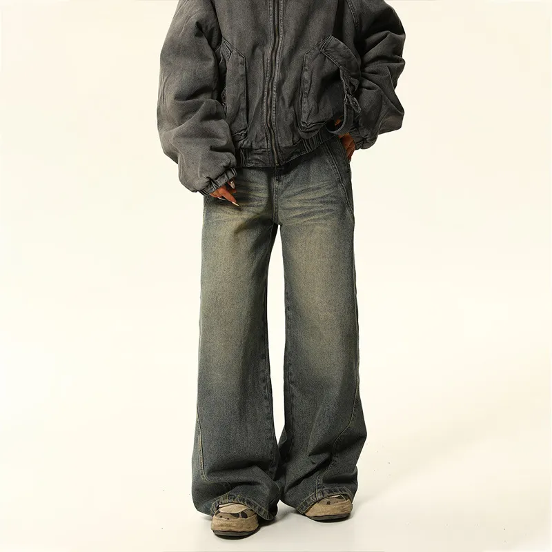 Retro Loose Straight Leg Jeans Women-1