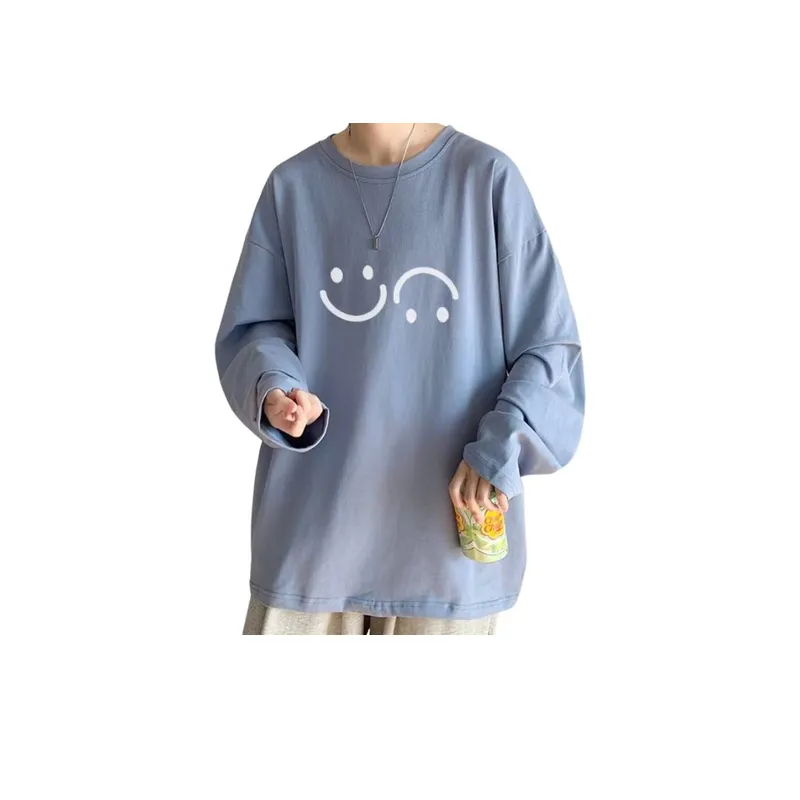Versatile Smiley Face Long Sleeve T Shirt-5