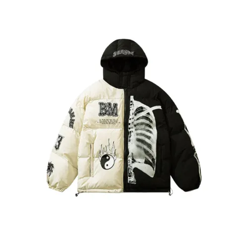 Fashion Brand Street Fashion Contrast Color Large Cotton-padded Jacket