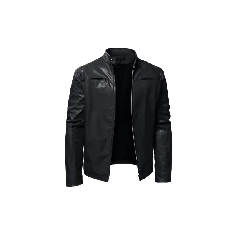 Casual Basics Artificial Leather Jacket-6