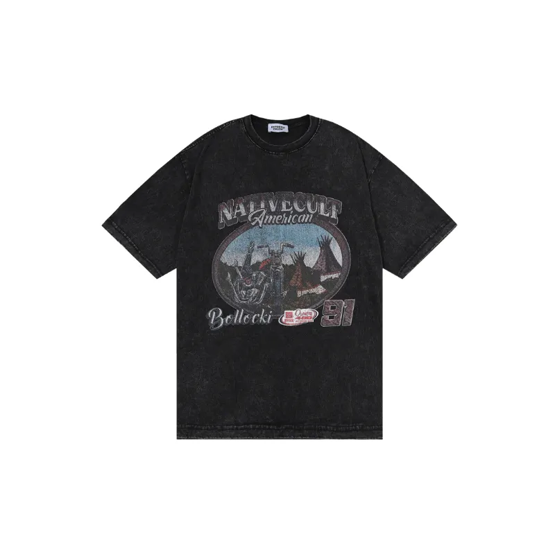 Retro Loose Cotton T Shirt-0