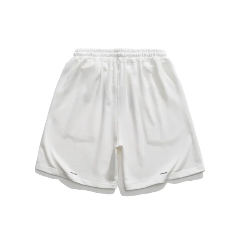 Loose Letter Print Beach Shorts-1