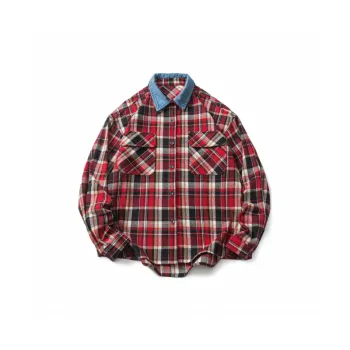 Fashion Red Plaid Long Sleeve Shirt
