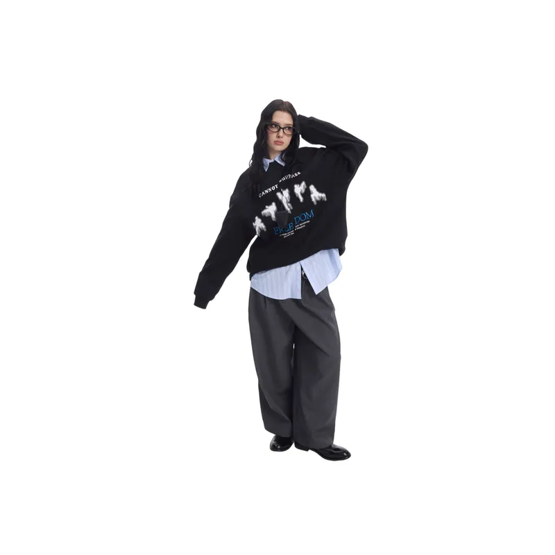 Funky Long Sleeve Cotton Blended Fabric Sweatshirt-2