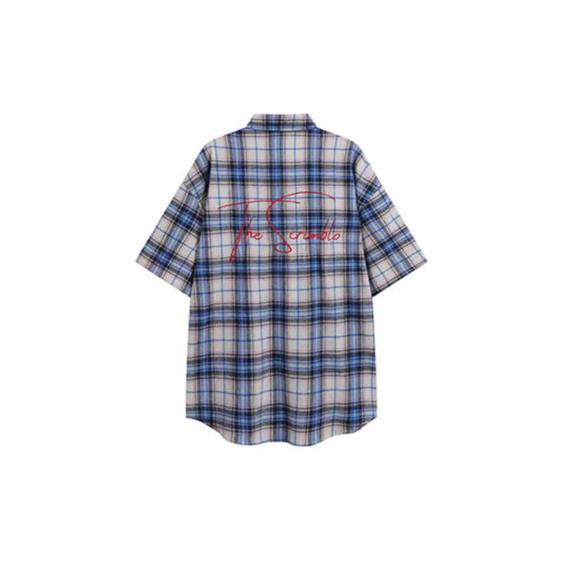 High Street Star Embroidered Plaid Short sleeved Shirt-1