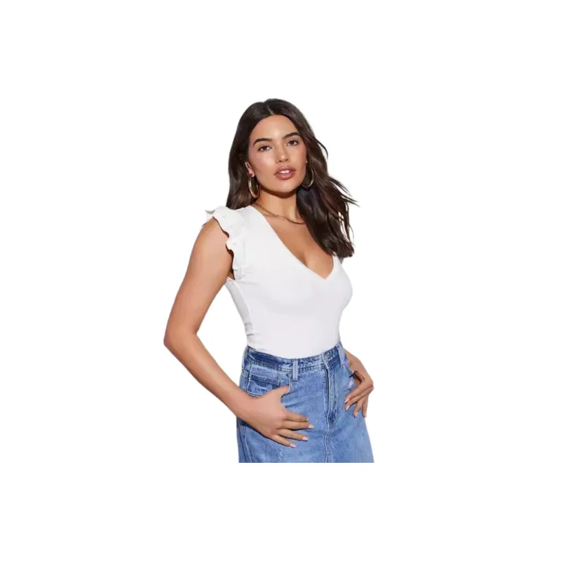 Simple Skin friendly Polyester T Shirt Women-0