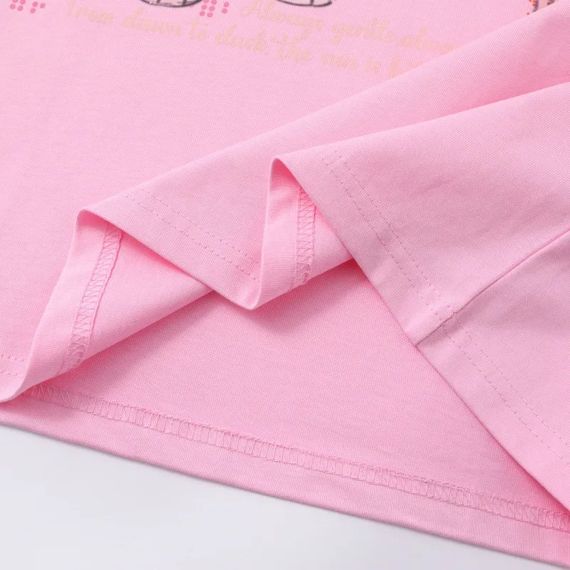 Retro Cute Cotton Blended Fabric T Shirt Unisex-4