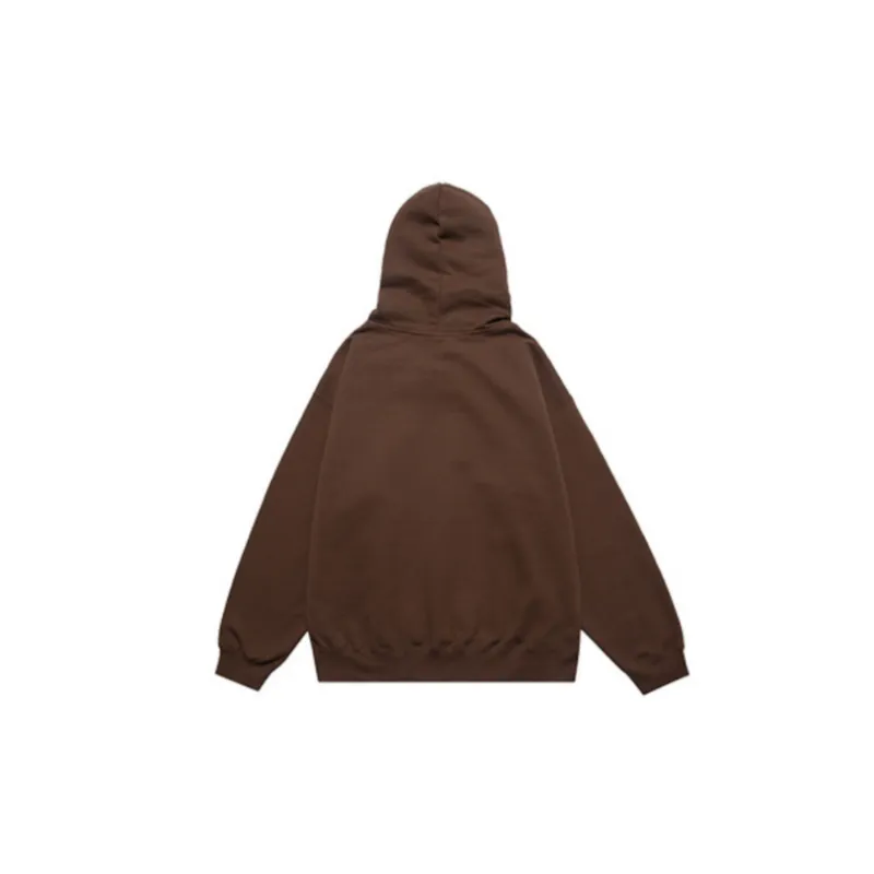 Fleece lined Thickened Letter Hoodie-7
