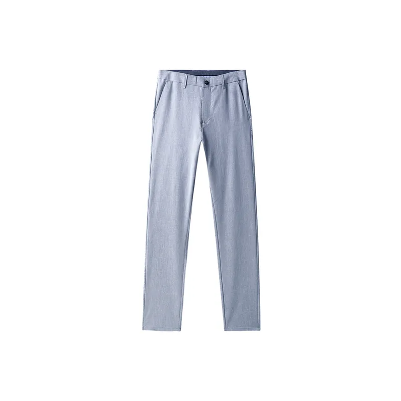 Fashionable Plain Cotton Suit Trousers-4