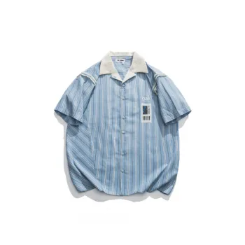 Retro Striped Short Sleeved Shirt