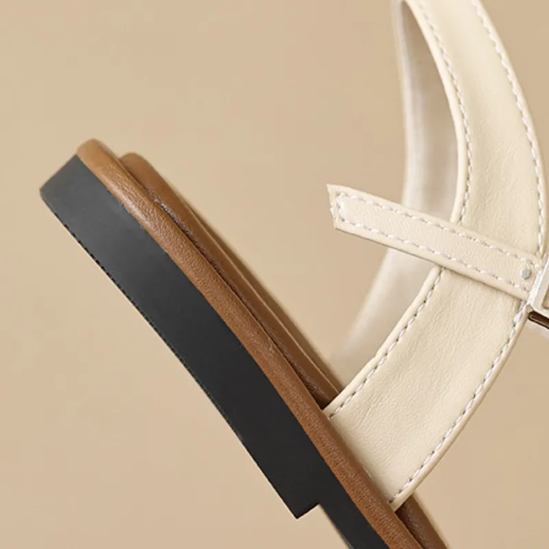 Casual Plain Roman Sandals-4