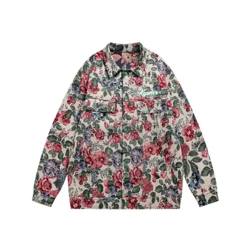 Retro Hip Hop Yarn-dyed Floral Jacket