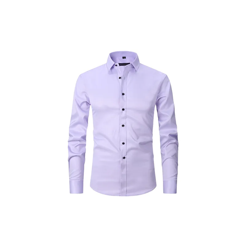 Business Plain Blended Synthetic Fabrics Shirt-0