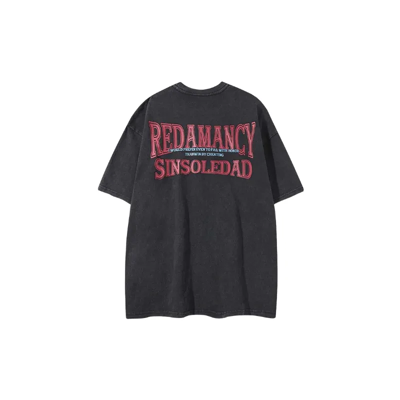 Street Washed Cotton Blended Fabric T Shirt-5