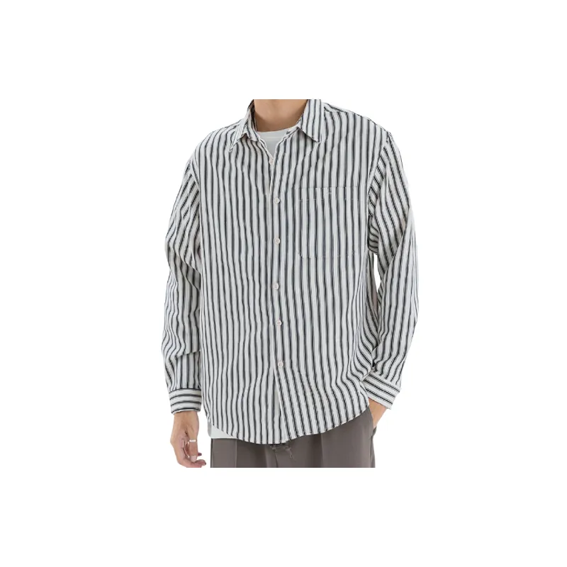 Fashionable Striped Polyester Shirt-9