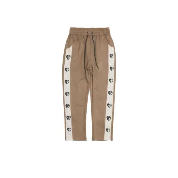 Suede Sports Trousers Stitching Embroidered