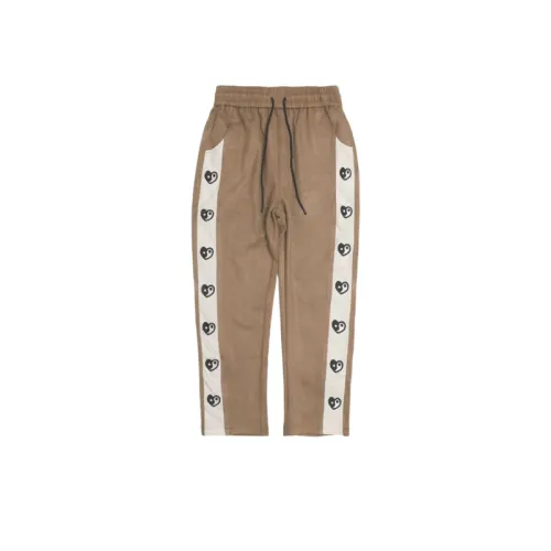 Suede Sports Trousers Stitching Embroidered