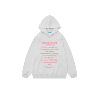 Retro Letter Printed Loose Hoodie