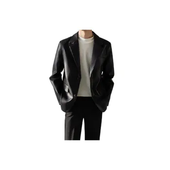 Simple Casual Horsehide Leather Jacket
