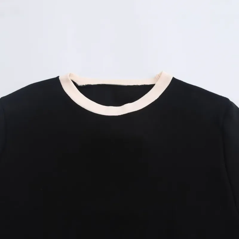 Fashion Contrast Color Knitted Fabric Dress Women-2